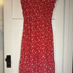 Floral Red Dress